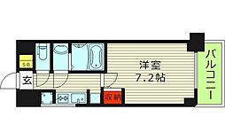 サムティ大阪GRAND EAST 6階1Kの間取り