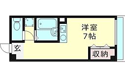 アリタマンション京橋 4階ワンルームの間取り