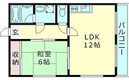 グレイスガーデン新森1号館 3階1LDKの間取り