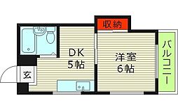 O’ｓRESIDENCE森之宮 1階1DKの間取り