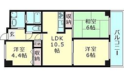 メゾン・ド・ヴィオレット 3階3LDKの間取り