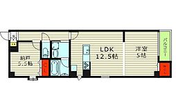 Refino 5階2LDKの間取り