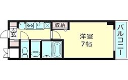 グランカーサ都島 6階1Kの間取り
