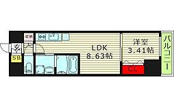 アーバンパーク新大阪 1LDKの間取図画像