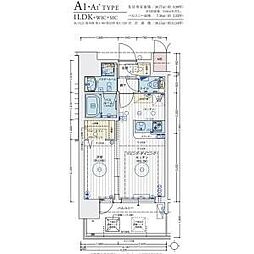 エステムコート難波WEST-SIDEVIIエクシーナ 1LDKの間取図画像