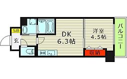 クローバー・レジデンス城東放出 1DKの間取図画像
