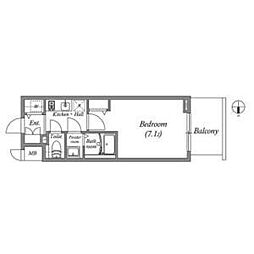 Cion Osaka East Gate 13階1Kの間取り