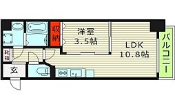 ラ・フォルム天満橋イースト 1LDKの間取図画像