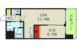 プレジオ城東 1LDKの間取図画像