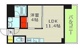 プレジオ城東 1LDKの間取図画像