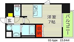 プレサンス大阪城公園ファーストシート 1Kの間取図画像