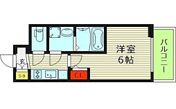 エスリード大阪城EAST 1Kの間取図画像