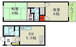 シャルダン新森 2DKの間取図画像