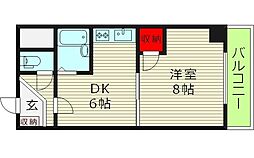 雅叙園ハイツ 1DKの間取図画像