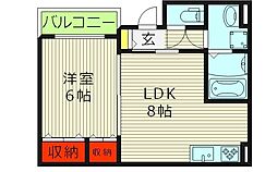 クリエオーレ生江2 1LDKの間取図画像