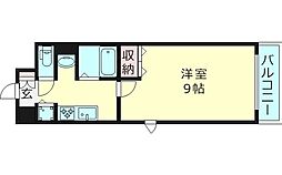 アーボン2 1Kの間取図画像