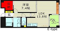 マレ・ドゥ・カルム 1LDKの間取図画像