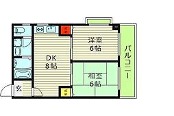 ウエルス・アベニュー 2LDKの間取図画像