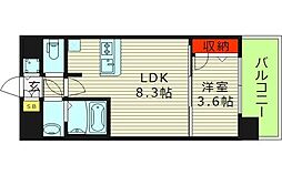 スワンズシティ大阪エスクレア 1LDKの間取図画像