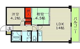 翠久マンション 2LDKの間取図画像