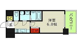 エスリード大阪イーストエッジ 1Kの間取図画像