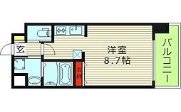 マンションはりげん ワンルームの間取図画像