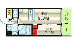 スプランディッド玉造 2LDKの間取図画像