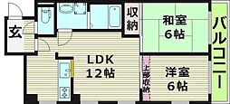 ラフィーネ鶴丸 2LDKの間取図画像