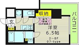WOBKYOBASHI 1Kの間取図画像