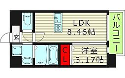 GRAN PASEO 都島 1LDKの間取図画像