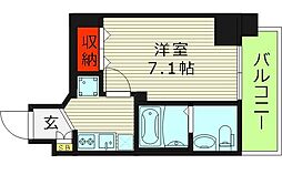 エグゼ大阪城イースト 1Kの間取図画像