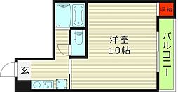 アーバン千林A 1Kの間取図画像