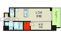エスリード大阪城EAST 1LDKの間取図画像