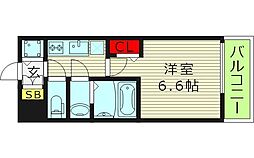 エスリード ザ・レーヴ大阪 1Kの間取図画像