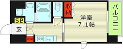 レジュールアッシュ京橋1stステージ 1Kの間取図画像