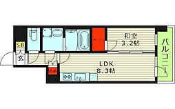 Alivis緑橋 1LDKの間取図画像
