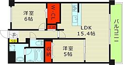 コンフォール京橋 2LDKの間取図画像