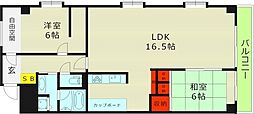メゾン・ド・ヴィオレット 2LDKの間取図画像