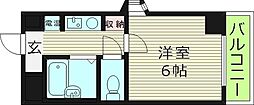 エムロード蒲生 1Kの間取図画像