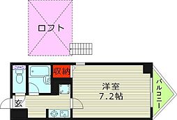 ソレイユ 1Kの間取図画像