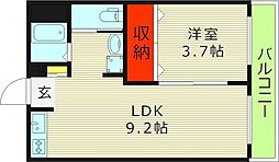 相原マンション 1LDKの間取図画像