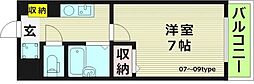 プロムナード都島 1Kの間取図画像