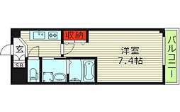 ジェンシア放出 1Kの間取図画像
