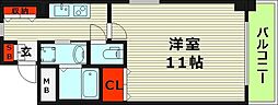 Live工大前 1Kの間取図画像