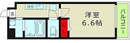 ワールドアイ大阪城イースト2 1Kの間取図画像