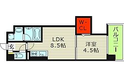 京橋イーストガーデン 1LDKの間取図画像