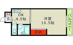 東洋プラザ高倉 1DKの間取図画像