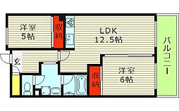 メゾン・ド・アルモニー 2LDKの間取図画像