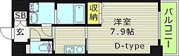 クレール高殿ラクラス高殿 1Kの間取図画像