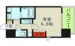 レジュールアッシュ玉造 1Kの間取図画像